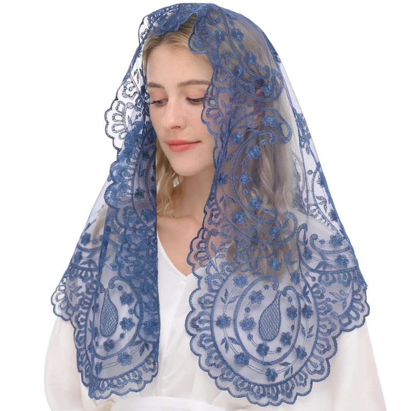 Ammmscaf Mantilla Velo de iglesia capilla para el domingo latino,