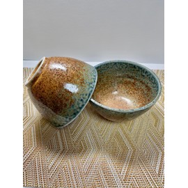 Japanese Mino Ware Ceramic Large Rice Bowls Set, 5.2 inches in diameter H3.19 inches, 19 Fluid Ounces, Ai Nagashi, Set of 2, M54723 (19)