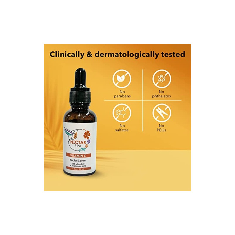 Suero Facial Con Vitamina C, Vitamina E Y Ácido Hialurónico