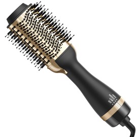 Nurifi Hair Dryer Blow Dryer Brush, Hair Dryer and Styler Volumizer, Hot Air Brush for Straightening, Curling, Drying, Salon, One Step Styling Tools Gold