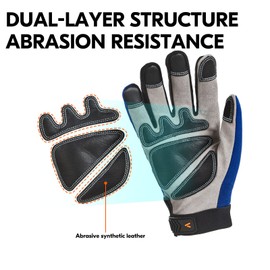 Vgo... Safety Work Gloves,Builder Gloves,Gardening Gloves,Light Duty Mechanic Gloves(SL7621,Blue,M,1Pair)