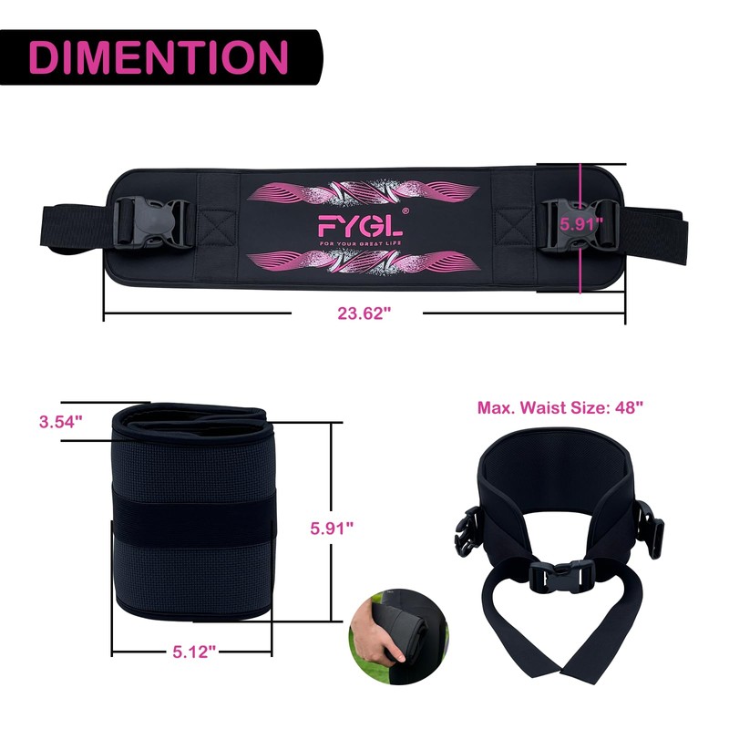 FYGL Hip-Thrust-Belt, Foldable Band for Dumbbells, Kettlebells, Plates - Supports
