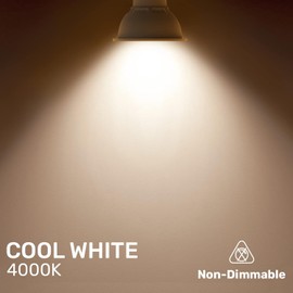 paul russells LED Bulb GU10, 400 lumens, 4.9W(Equivalent to 50W Halogen), Cool White 4000K, Non Dimmable, Pack of 10