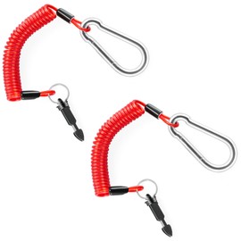 JUSTTOP 6FT Breakaway Trailer Cable,Heavy Duty Stainless Steel Spring Towing Coiled Wire,Emergency Brake Wire Camper Safety Breakaway Cable,RV Trailer Accessories(2PCS)