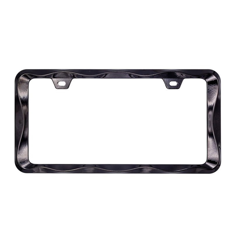 Creathome 3D Curly Wave Pattern Black License Plate Frame from