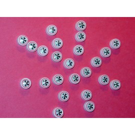 "Handmade" Hot Wheels Redline WHEELS IN PURE WHITE Lot of 24 Medium Size -NICE!