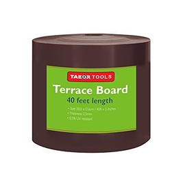 TABOR TOOLS Terrace Board, Landscape Edging Coil, Grass Barrier, Bender Board, Garden Liner, 1/10" = 0.1" Inch Thickness, 5 Inch High. ES33. (Brown, 20 FT)