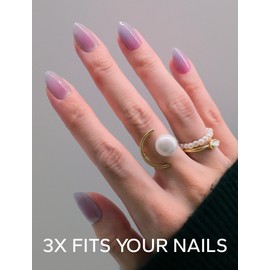 Nelaoco Nail Polish Strips – 32PCS Salon Quality Wraps, Long Lasting Gel Nail Stickers for Women (Lilac Blooming Purple)