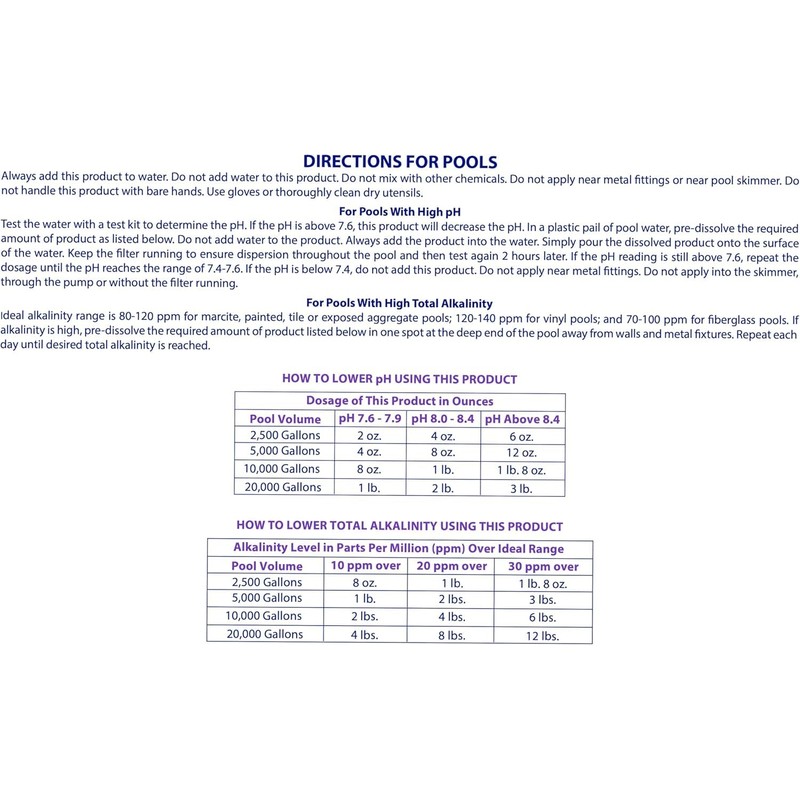Robelle 5-Pounds Premium pH Down for Pools, Concentrated Sodium Bisulfate,