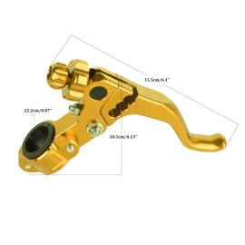 PRO CAKEN 7/8‘’ 22mm Universal Motorcycle CNC Short Stunt Clutch Lever Aluminum Alloy Clutch Handlebar Compatible with Most Motorcycles Dirt Bike-Gold