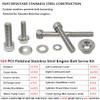 GOLKNHA 164 PCS Polished Stainless Steel Engine Bolt Screw Kit