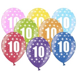Pack of 10 Colourful Balloons Metallic 30 cm Decoration for Children's Birthday Party Happy Birthday Decoration