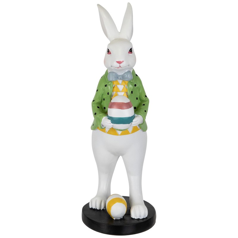 Northlight Rabbit Holding Easter Egg Outdoor Garden Statue - 11.5"