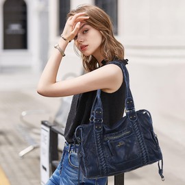 Angel Kiss Hobo Bags For Women Vegan Leather Hobo Satchel Handbags Large Tote Purses Shoulder Bag