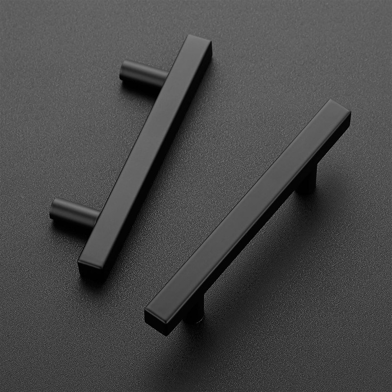 Ravinte 10 Pack 3-1/2 Inch Cabinet Pulls Black Sqaure Kitchen