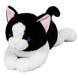 24" Weighted Stuffed Animals, 4.2lb Cute Weighted  Plush Toy Throw Pillows Giant Cuddle Plushies Dolls:_black cat