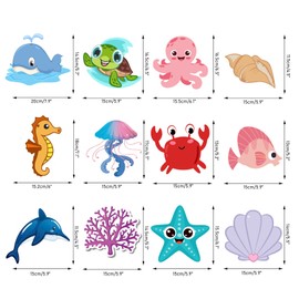 12 Pcs Ocean Sea Animal Honeycomb Centerpiece Party Decorations Ocean Themed Under The Sea Table Topper Party Supplies Fish Sea Creature Mermaid Beach Bday for Baby Shower