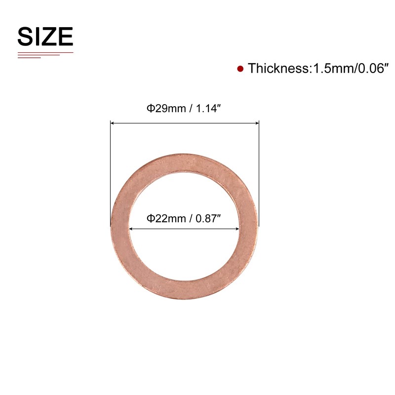 DTGN 22 mm x 29 mm x 1.5 mm (IDxADxT)