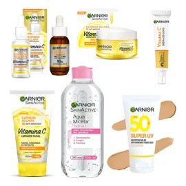 Kit 7pz Garnier Agua Micelar Todo En 1, Filtro Claro, Sérum                                                                                           