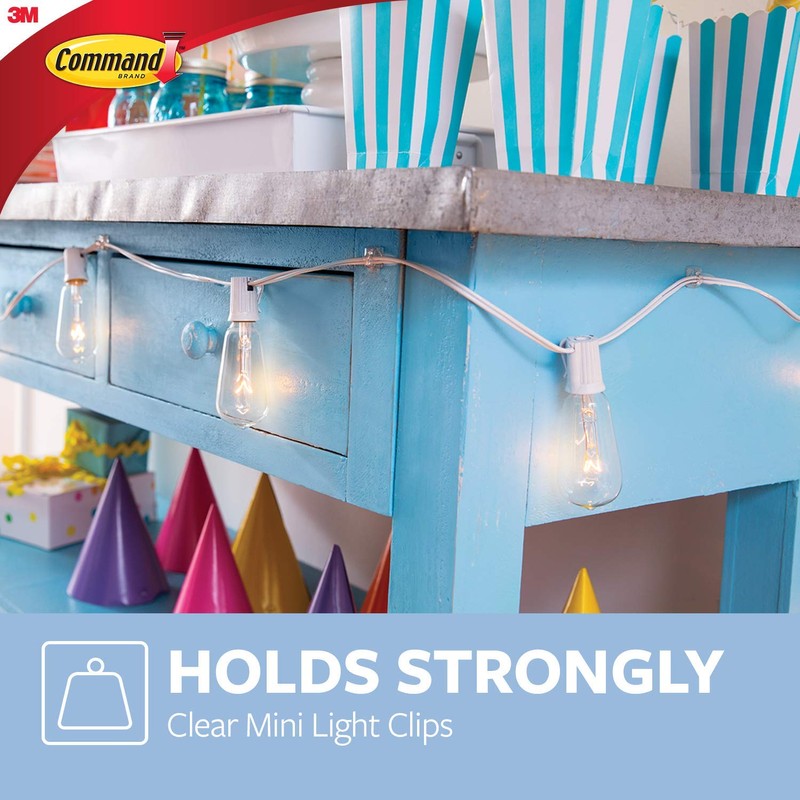 Command Mini Holiday Light Hooks, Great for Holiday Lights, 40