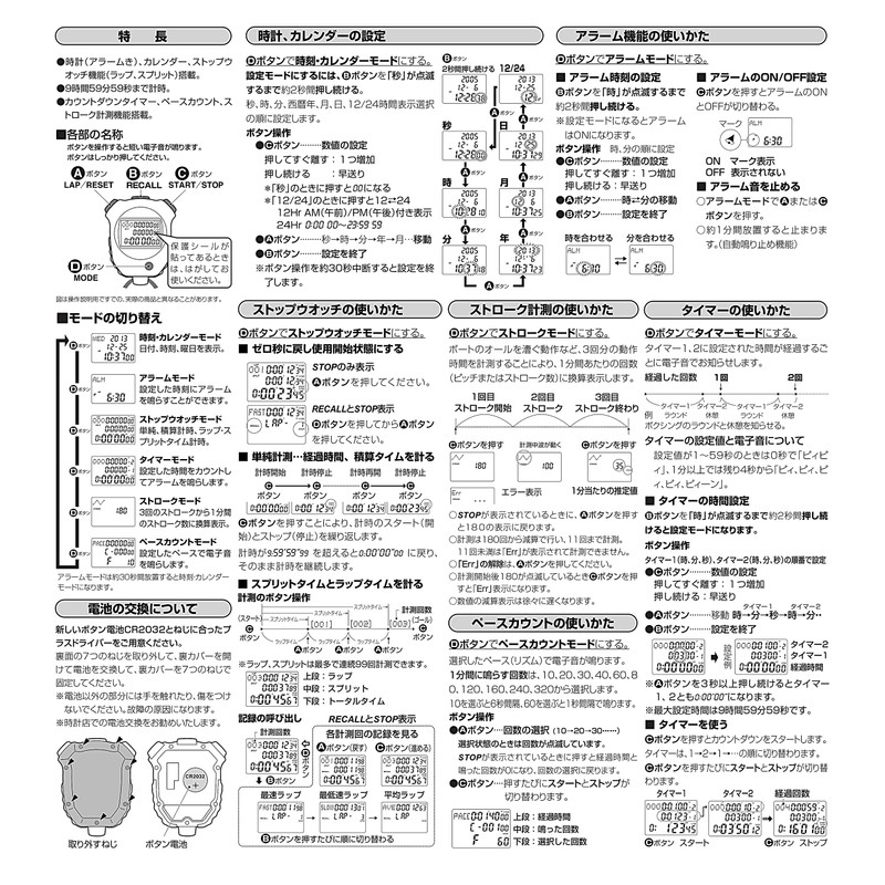 Citizen (CITIZEN) Stopwatch 058 black LC058-0A02