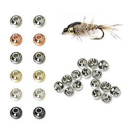 Aventik 50pc Brass Beads Tapered Hole Fly Tying Materials Lure Jig 10 Colours / 5 Sizes Fly Fishing