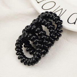 Markless Hair Tie Black Oversized Telephone Cord Hairband Small 4cm Large 5.5cm / 무자국 머리끈 블랙 빅사이즈 텔레폰코드 헤어밴드 소형 4cm 대형 5.5cm