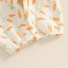 Baby Girl Easter Romper Carrot Bunny Print Ruffled Bodysuit Long