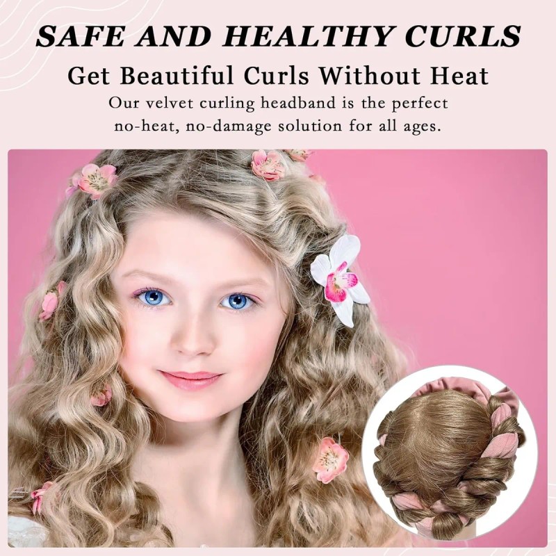 9 Pzs Curly Ondas En Cabello Rizos Sin Calor Tubo