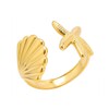 TACBSP Shell Starfish Ring for Women Opening Seashell Ring Adjustable
