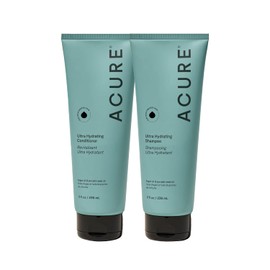 Acure | Shampoo y Acondicionador Ultra Hidratante para Cabello Seco y Dañado | Con Aceite de Argán y Semilla de Calabaza | 236 mL c/u