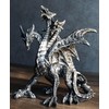 Ebros Ancient Legendary Three Headed Dragon Hydra Roaring Statue 8"