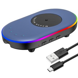 QYFP LED Mouse Jiggler Undetectable Mouse Mover Device with Timer, Mouse Mover Work from Home - ON/Off Switch, Driver-Free Shaker for Keeping The PC Active and Secure,blue