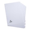Elba A4 10-Part Card File Dividers, 1 Set White Tabbed