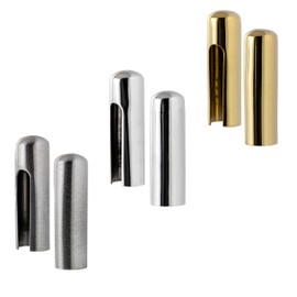 2 x Decorative Sleeves for Frame Parts for Glass Door Hinges and Room Doors - Matte Stainless Steel