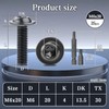 Pack of 25 Rounded Head Screws Black M6 x 20