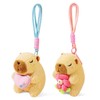 Cute Capybara Plush Keychain Set - Adorable Stuffed Animal Decor