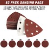 60 Pieces Sanding Discs Pads, 6 Holes Hook and Loop