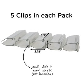 Angeles Name Clips for Cots, Plastic Name Tags for Daycares or Preschools, Classroom Cot Identifiers, Works Best with Angeles Spaceline Cots, 5 Clips Included