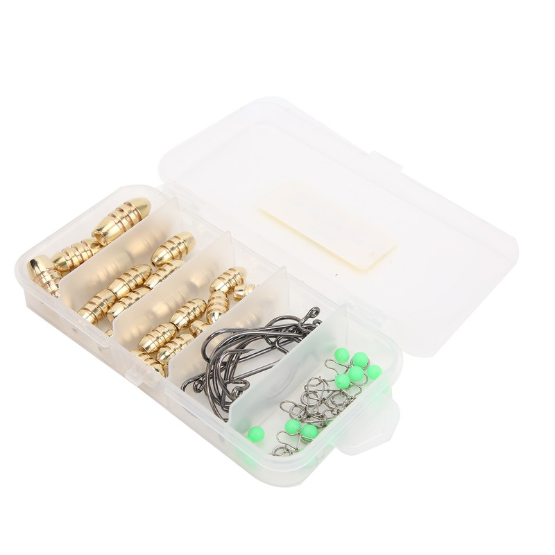 Fishing Accessories Kit Fish Gears with Threaded Bullet Weights Crank