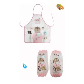 SARO STORE Mandil / Babero Impermeable Con Mangas Para Niñ@