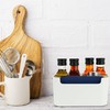 Relaxdays Desk Organiser, 5 Compartments, Plastic and Wood, Bathroom Organiser,