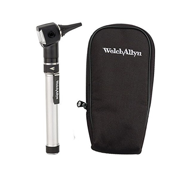 Welch Allyn Otoscope Set with AA Handle, Soft Case and 20 Specula (Batteries Included)