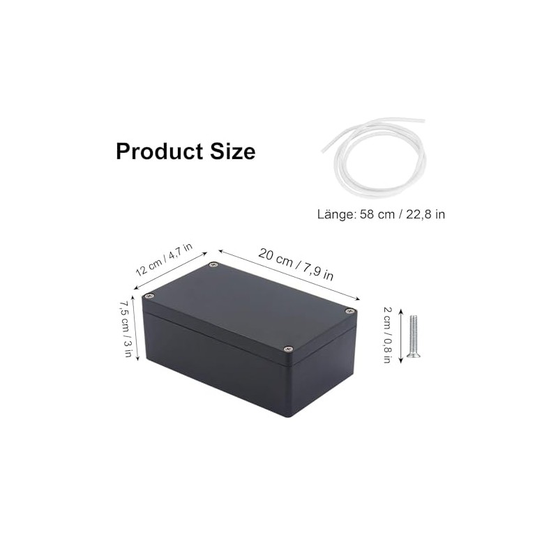 Junction Box Waterproof IP66, Outdoor Junction Box, Black Electronic Project