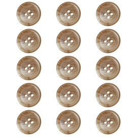 ftiemlovde Pack of 15 4 Hole Colourful Buttons for Sewing Yourself Crafts (Light Brown 20 mm)