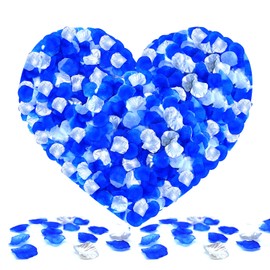 keepsweat 1200 Pcs Rose Petals,Blue White Silver Rose Petals Decoration Silk Rose Petals for Romantic Night for Her Set Wedding Party Flower Girl Petals Fake Flower Petals Artificial Silk Rose Petals