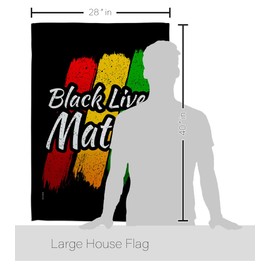 Black Lives Matter Black Lives Awareness Set Support Cause BLM Anti Racism Revolution Movement Equality Social Decoration Banner Small Garden Yard Gift Double-Sided, House Flag 28" x 40", Thick Fabric
