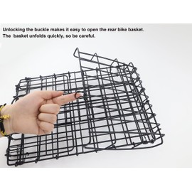 WEEROCK Rear Bike Basket Wire Mesh Detchable Foldable Rear Rack Basket Bike Accessories