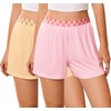 Ekouaer Womens 2 Pack Pajama Shorts Comfy Plaid Elastic Waist