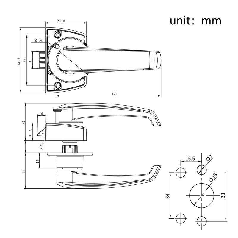 Bathroom Restroom Privacy Lock Entry Lever Lock Aluminum Alloy Matte